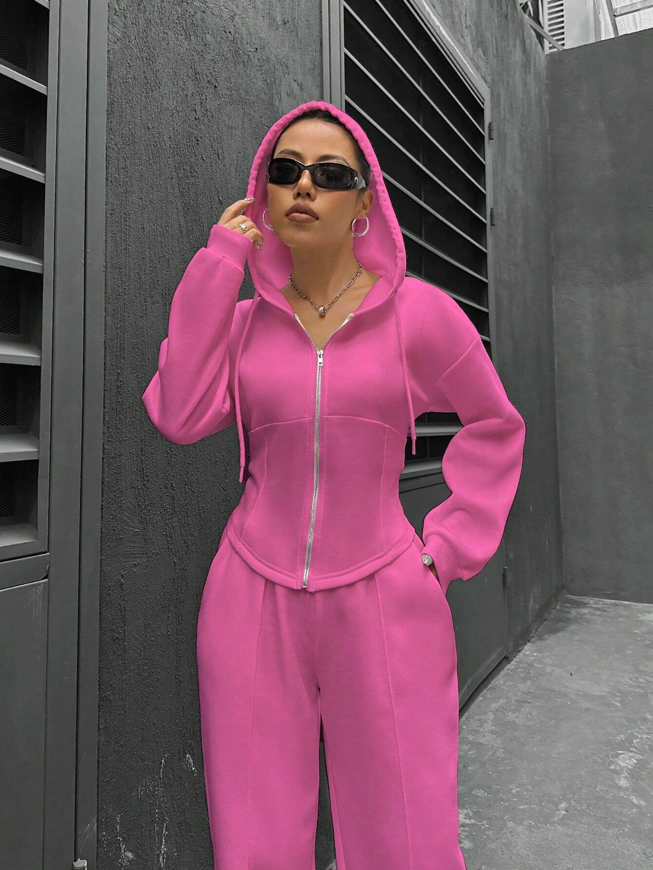 Joyous Peace Hooded Cardigan Slim Fit Set