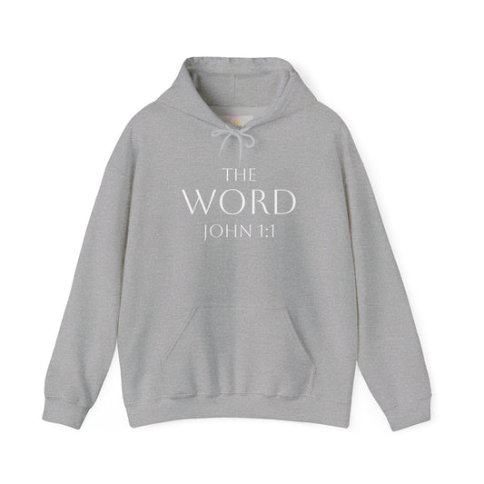 “The Word Eternal” – Men’s Christian Hoodie with White Lettering (John 1:1)