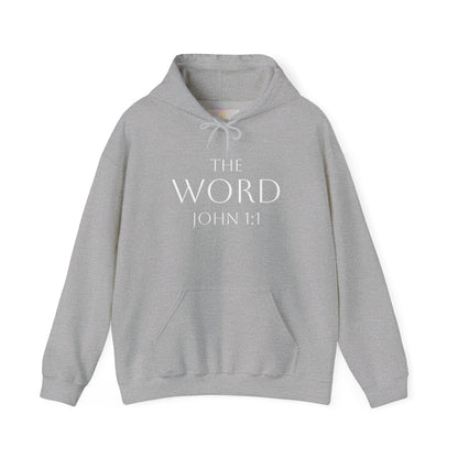 “The Word Eternal” – Women’s Christian Hoodie with White Lettering (John 1:1)
