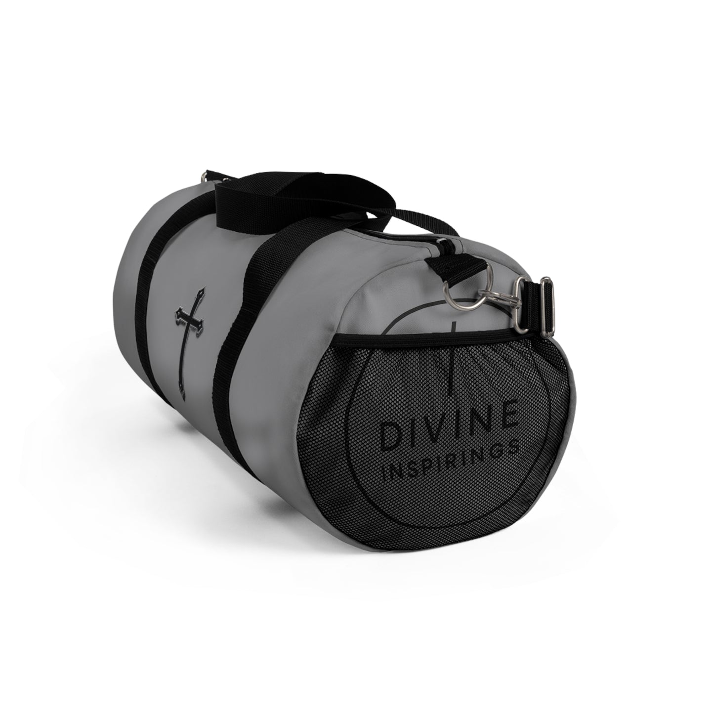 Divine Strength Duffle Bag in Grey – Carry the Cross with Purpose