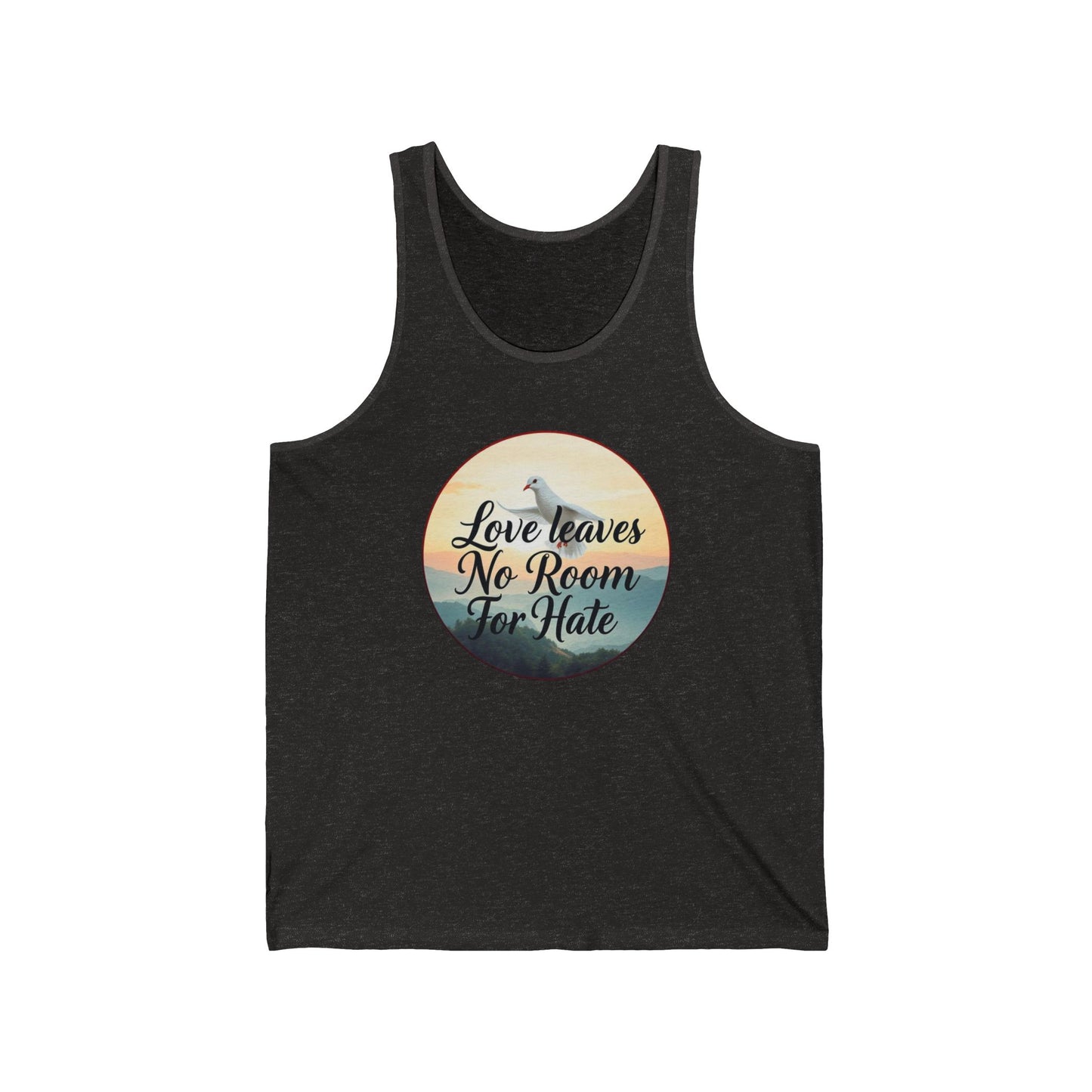 Women’s Christian Tank Top – Love Leaves No Room For Hate Dove Design – Faith & Peace Wear