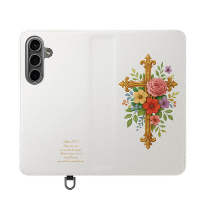Floral Cross Wallet Case for Samsung– Faith in Bloom