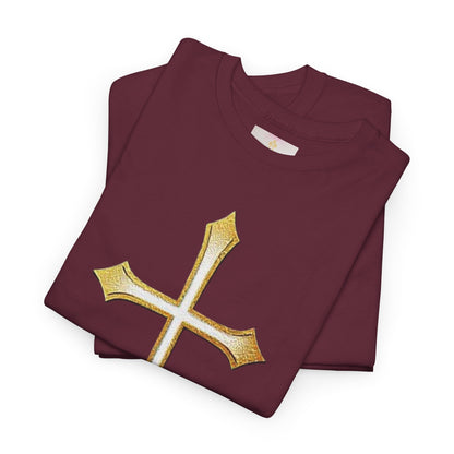 Men’s Gold Cross Tee – Christian Faith-Inspired Apparel