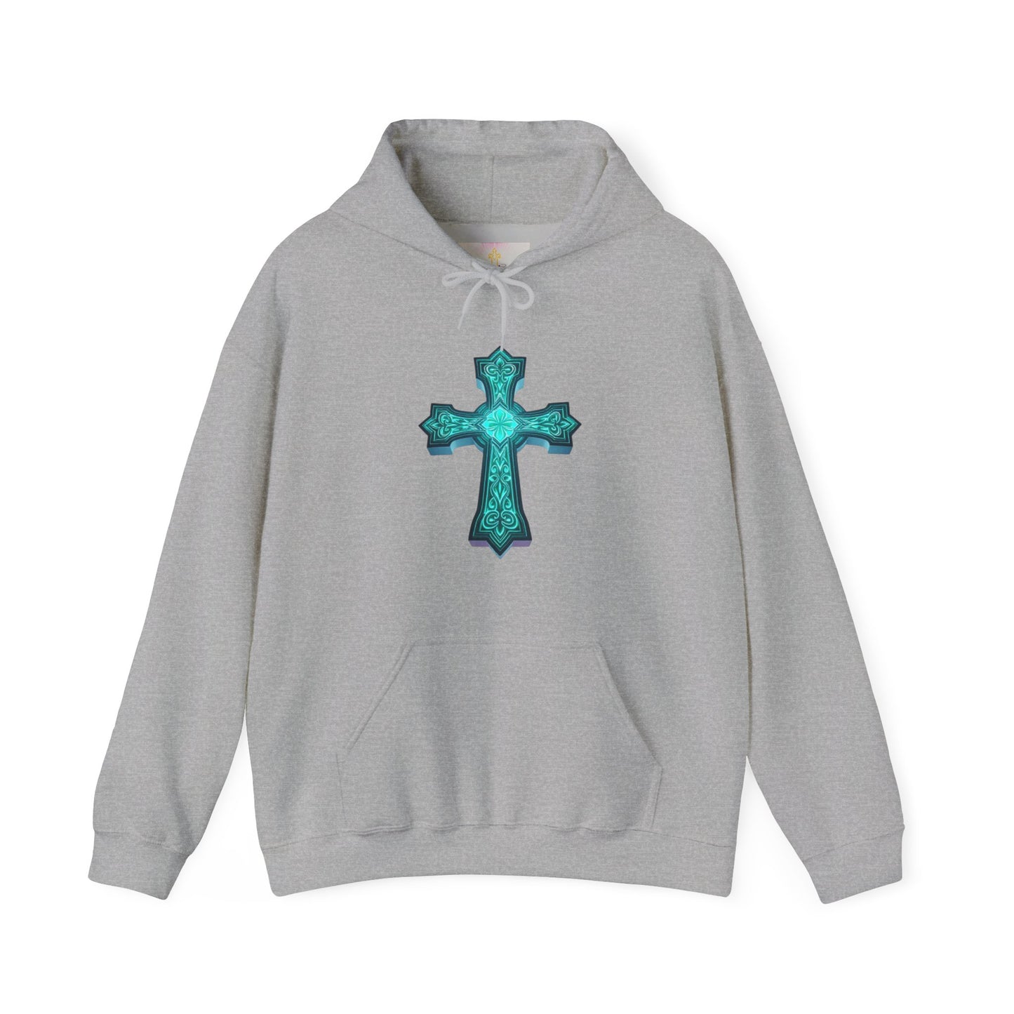 Women’s Heavenly Glow Hoodie – Luminous Cross Christian Design