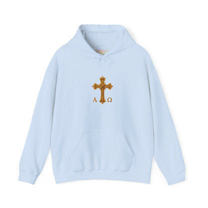 “Soon” Cross Men’s Hoodie – Back Print Faith Statement