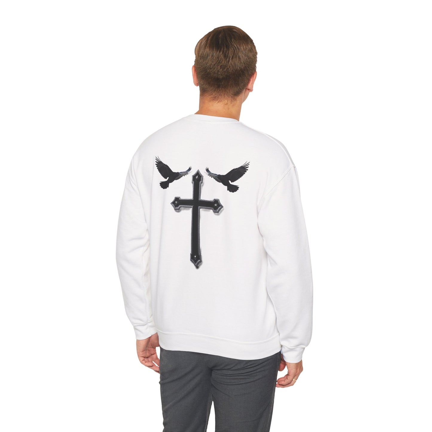 God’s Grace: Cross & Ravens Men's Sweatshirt