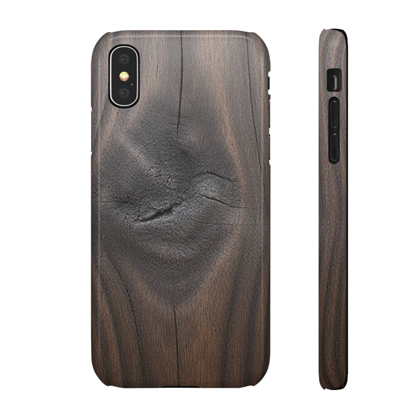 iPhone Snap Case – Dark Wood Grain Design