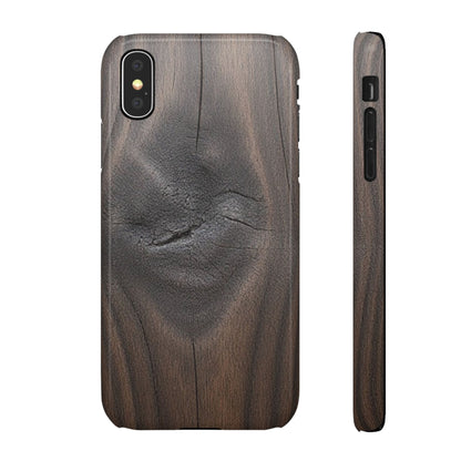iPhone Snap Case – Dark Wood Grain Design