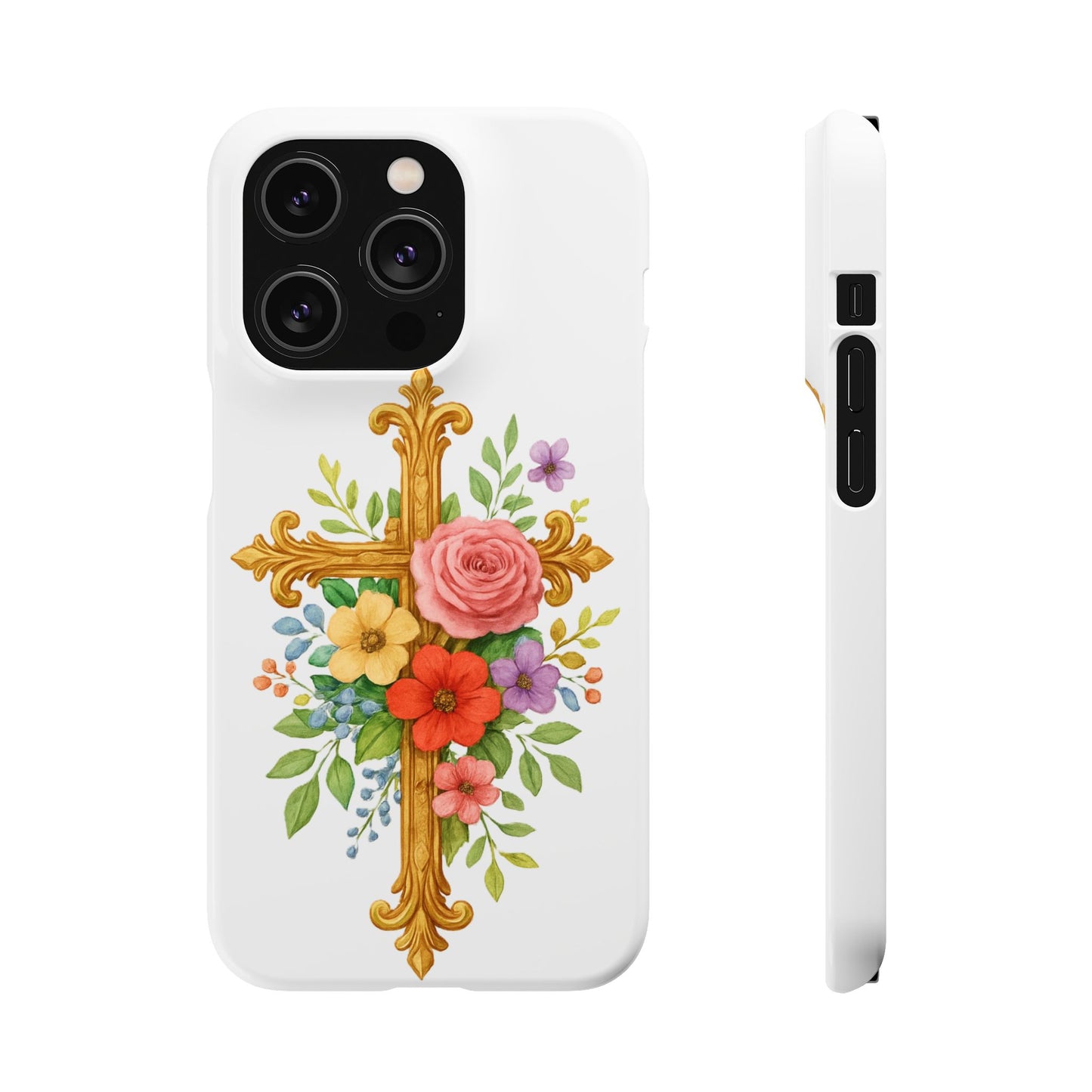 Floral Cross Snap Case for iPhone – Faith in Bloom