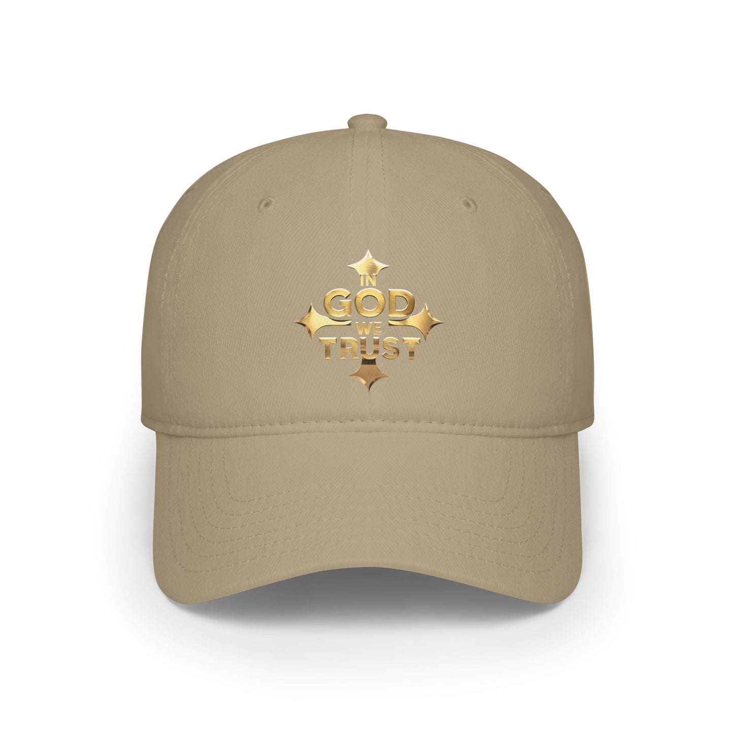 Golden Faith – Low Profile “In God We Trust” Christian Baseball Cap