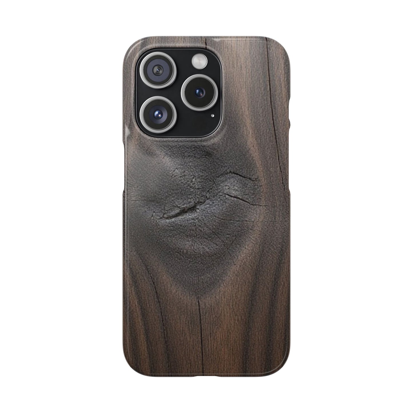 iPhone Snap Case – Dark Wood Grain Design