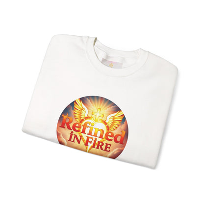 Women’s “Refined in Fire” Christian Sweatshirt – Bold Flame Design Pullover