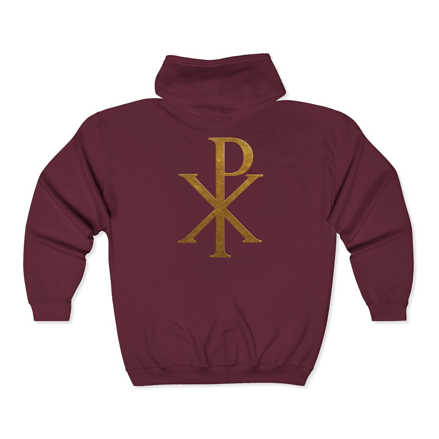 Radiant Faith Women's Zip-Up Hoodie with Gold Chi Rho Design