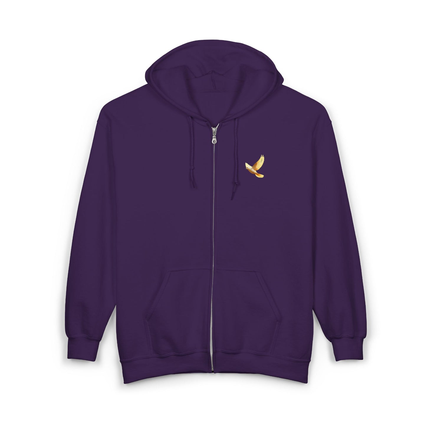Peaceful Spirit Women's Zip-Up Hoodie with Dove in Flight Design