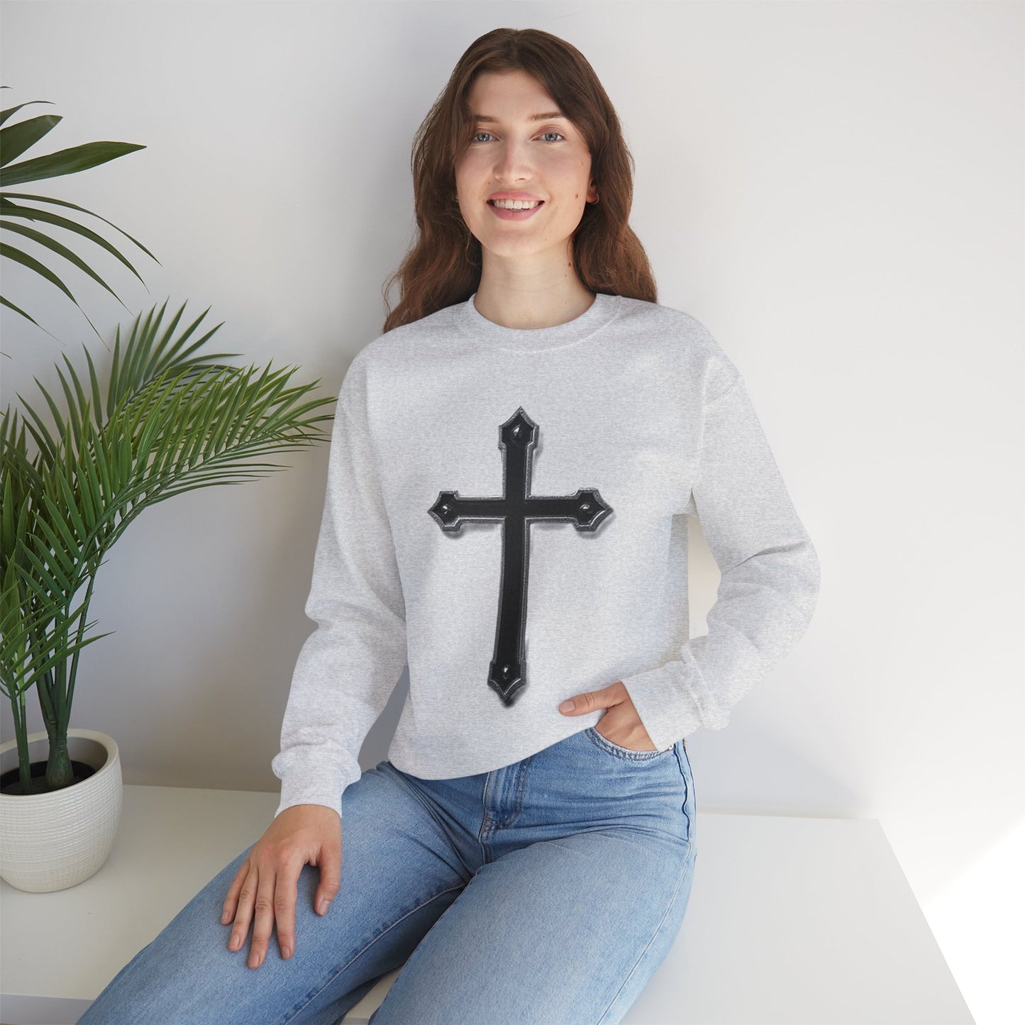 Warrior’s Black Cross Women’s Christian Sweatshirt | Ephesians 6:11
