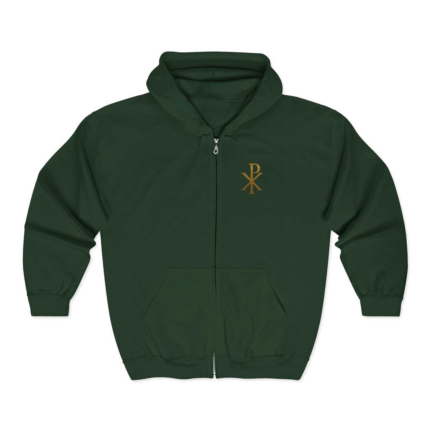 Men’s Chi Rho Zip-Up Hoodie – Comfortable Faith-Inspired Style