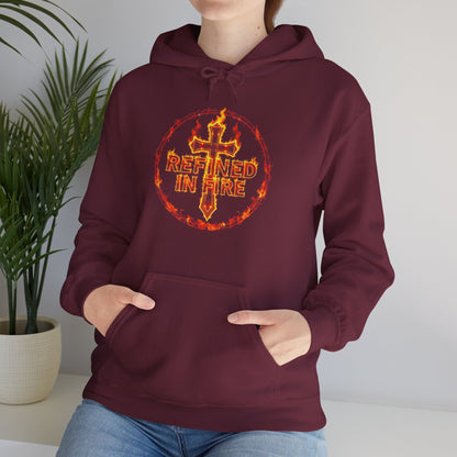 Women’s “Refined in Fire” Christian Hoodie – Flame Design Faith Pullover