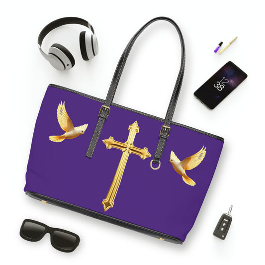 Faith, Peace, and Renewal Shoulder Bag in Purple