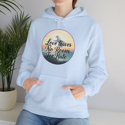 Women’s “Love Leaves No Room For Hate” Christian Hoodie – Faith & Compassion Pullover
