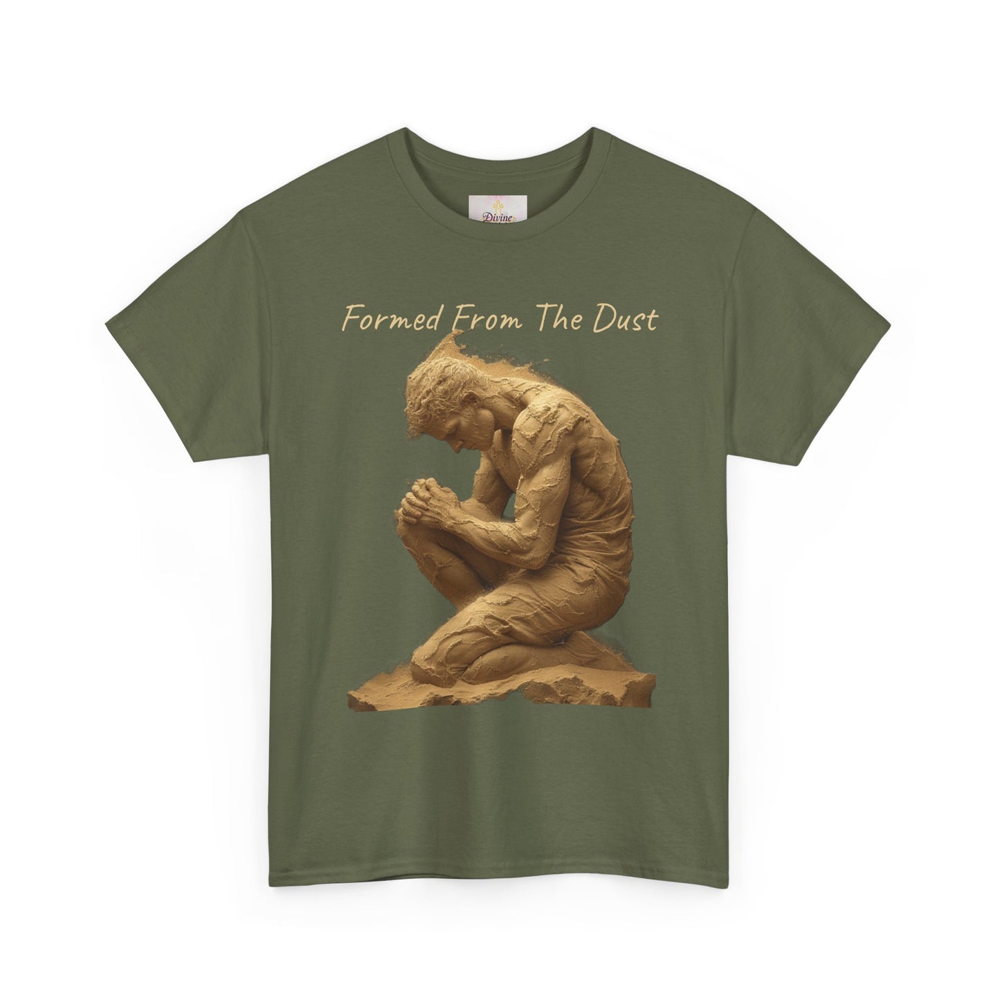 Formed from the Dust | Men’s Christian T-Shirt with Genesis 2:7 (Light Lettering)