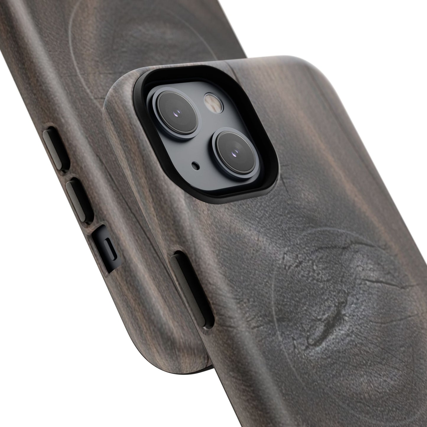 Faith Rooted in Strength – Dark Wood Grain iPhone Magnetic Tough Case