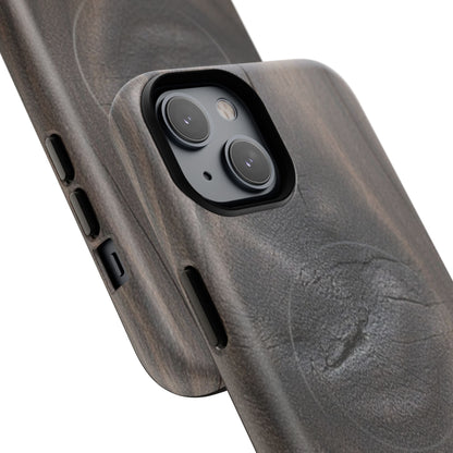 Faith Rooted in Strength – Dark Wood Grain iPhone Magnetic Tough Case