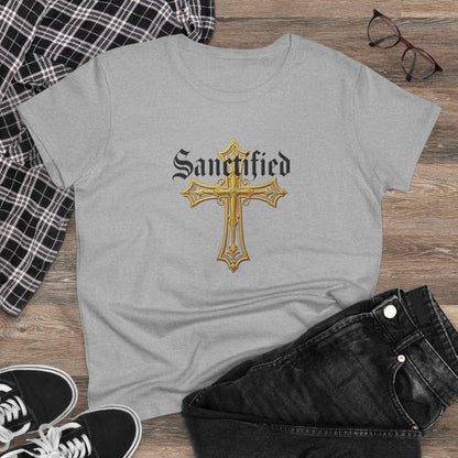 Sanctified Women's Gothic Cross T-Shirt – Faith in Bold Style