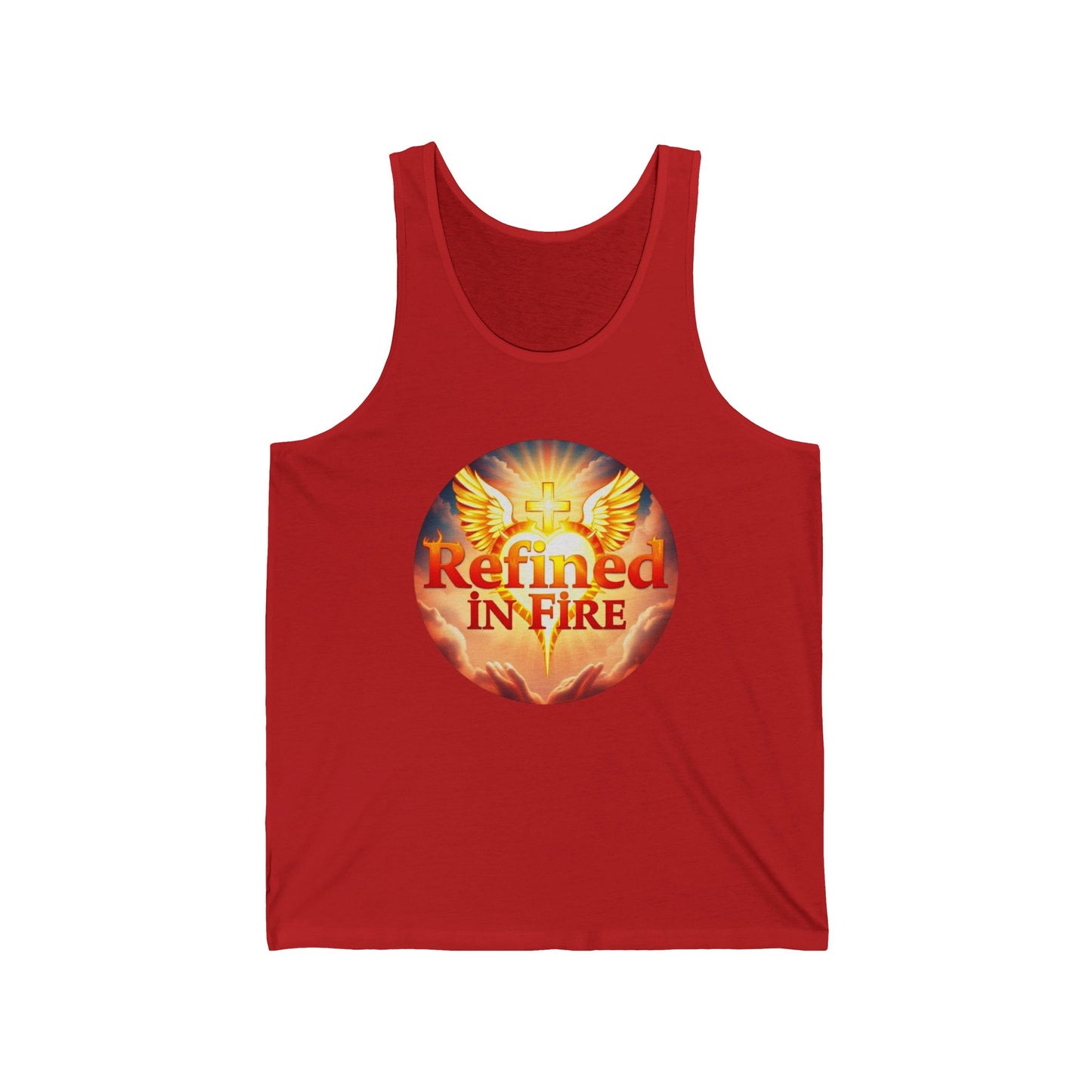 Refined in Fire Men’s Christian Tank Top – Faith, Heart, and Wings