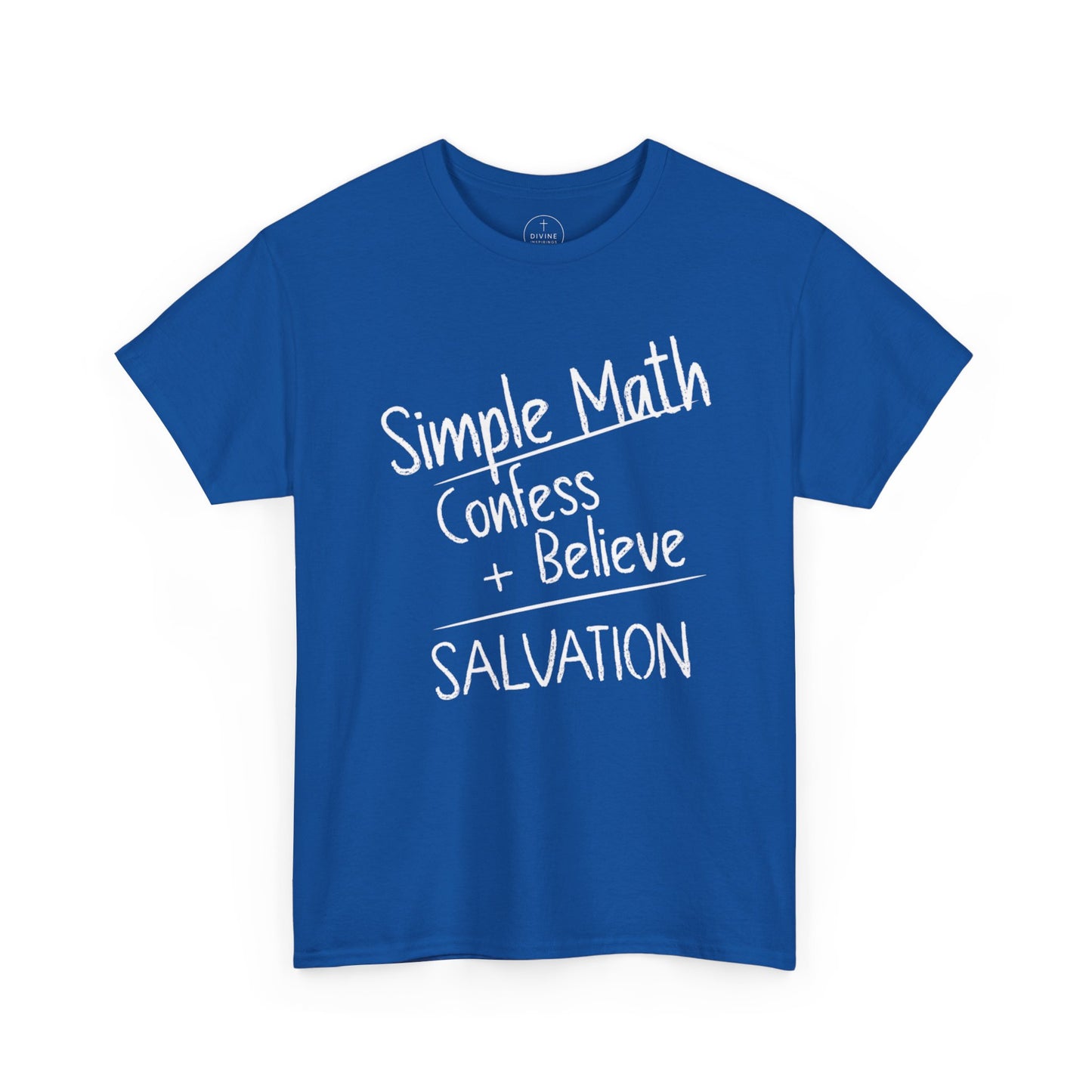 Simple Math of Salvation Men’s Christian T-Shirt (White Chalk)