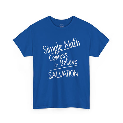 Simple Math of Salvation Men’s Christian T-Shirt (White Chalk)