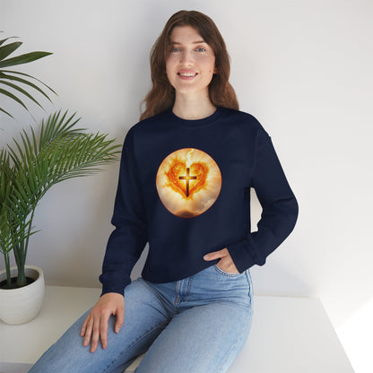 Women’s Sacred Heart Christian Sweatshirt – Symbol of Divine Love Pullover