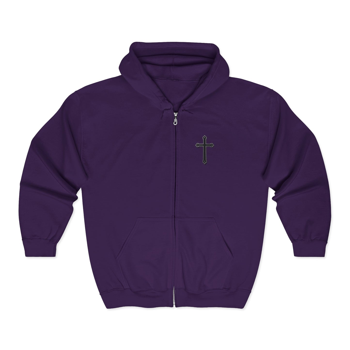 Men’s Black Cross Zip-Up Hoodie – Everyday Faith & Comfort