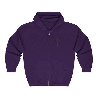 Men’s Black Cross Zip-Up Hoodie – Everyday Faith & Comfort