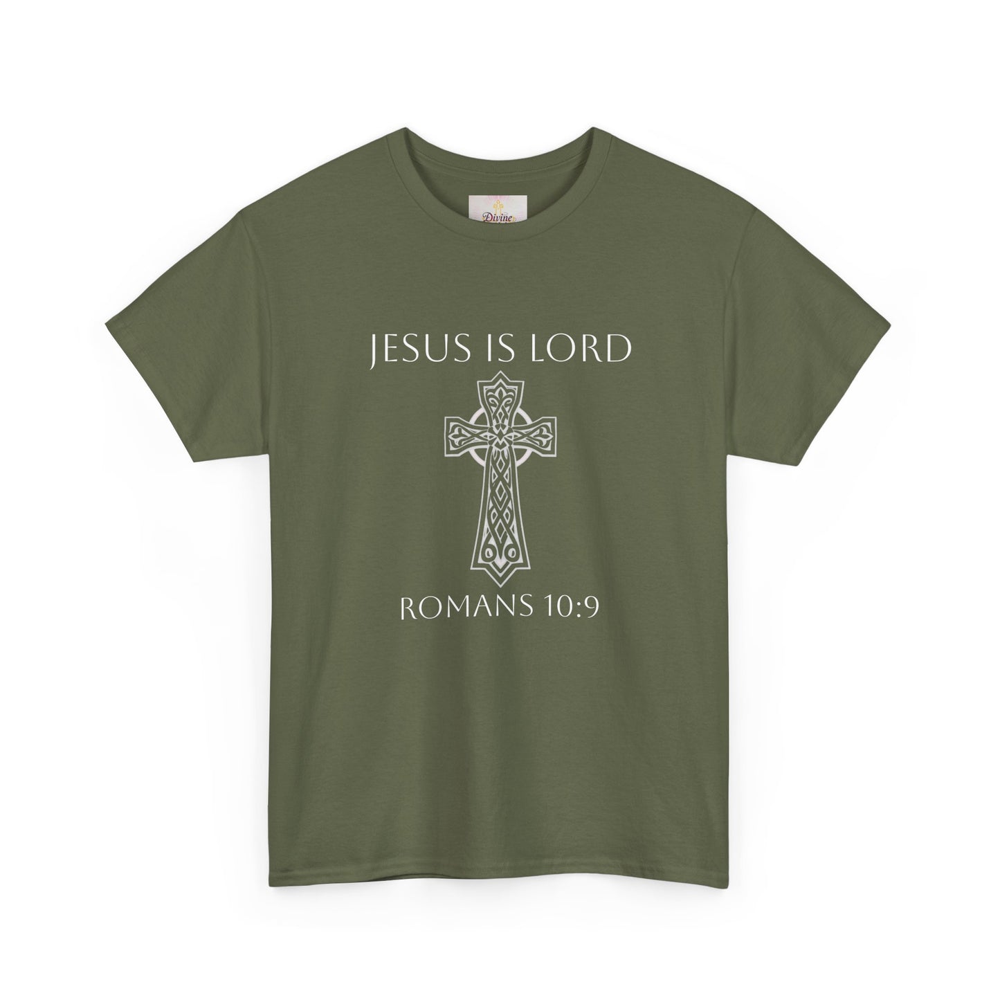 Women's Jesus is Lord Christian T-Shirt – Modern Cross Design (White Lettering)