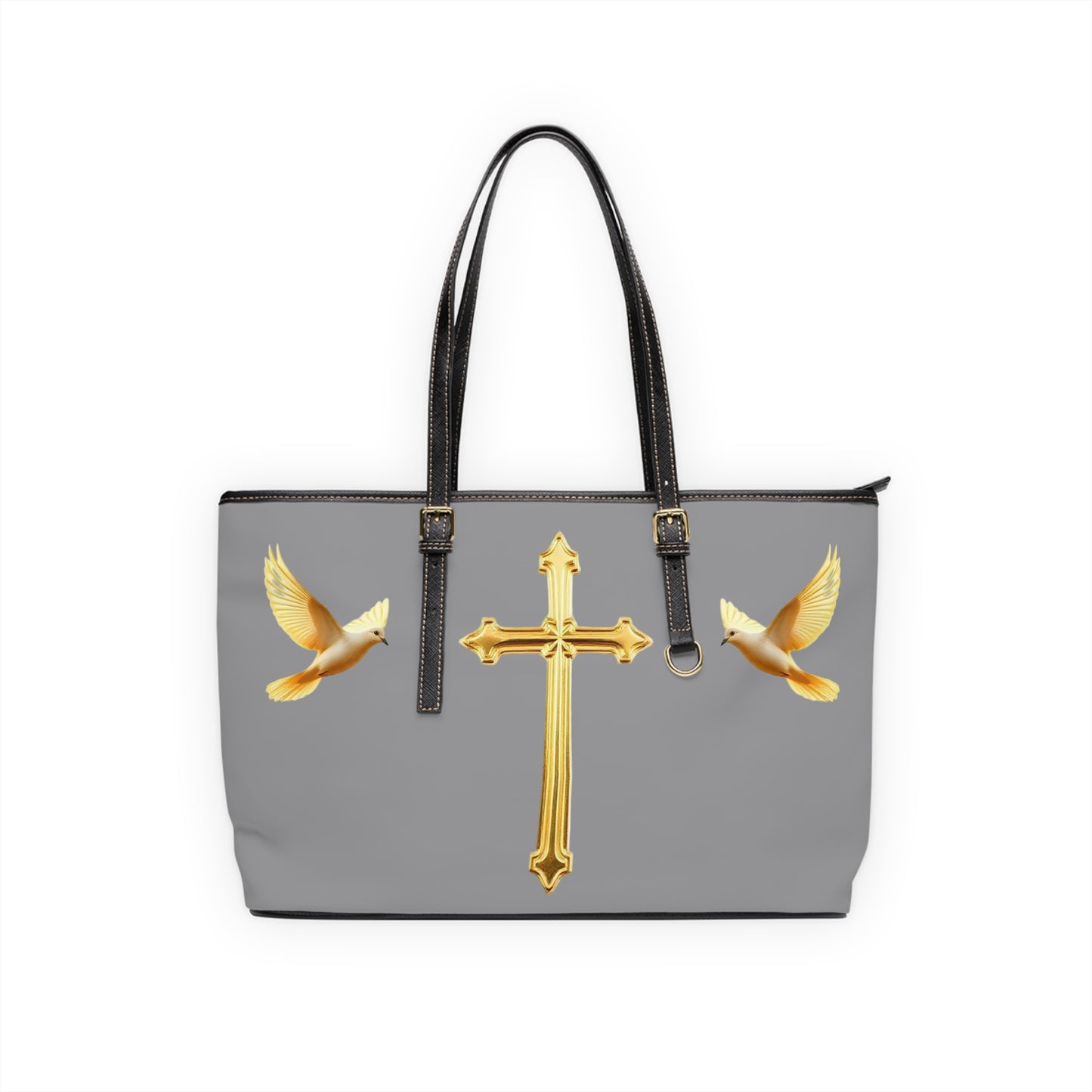 Faith, Peace, and Renewal Shoulder Bag in Grey
