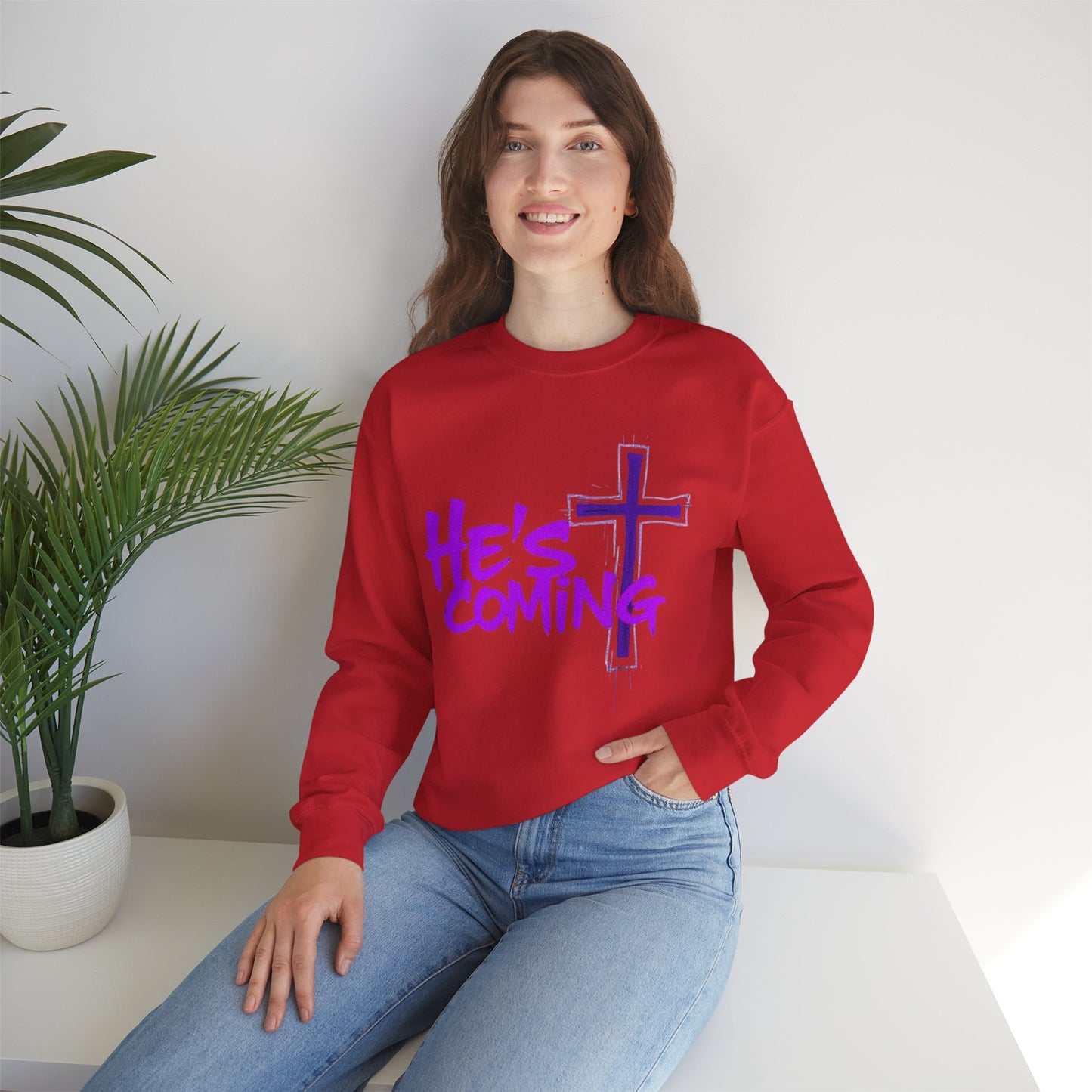 He’s Coming - Women's Bold Christian Sweatshirt