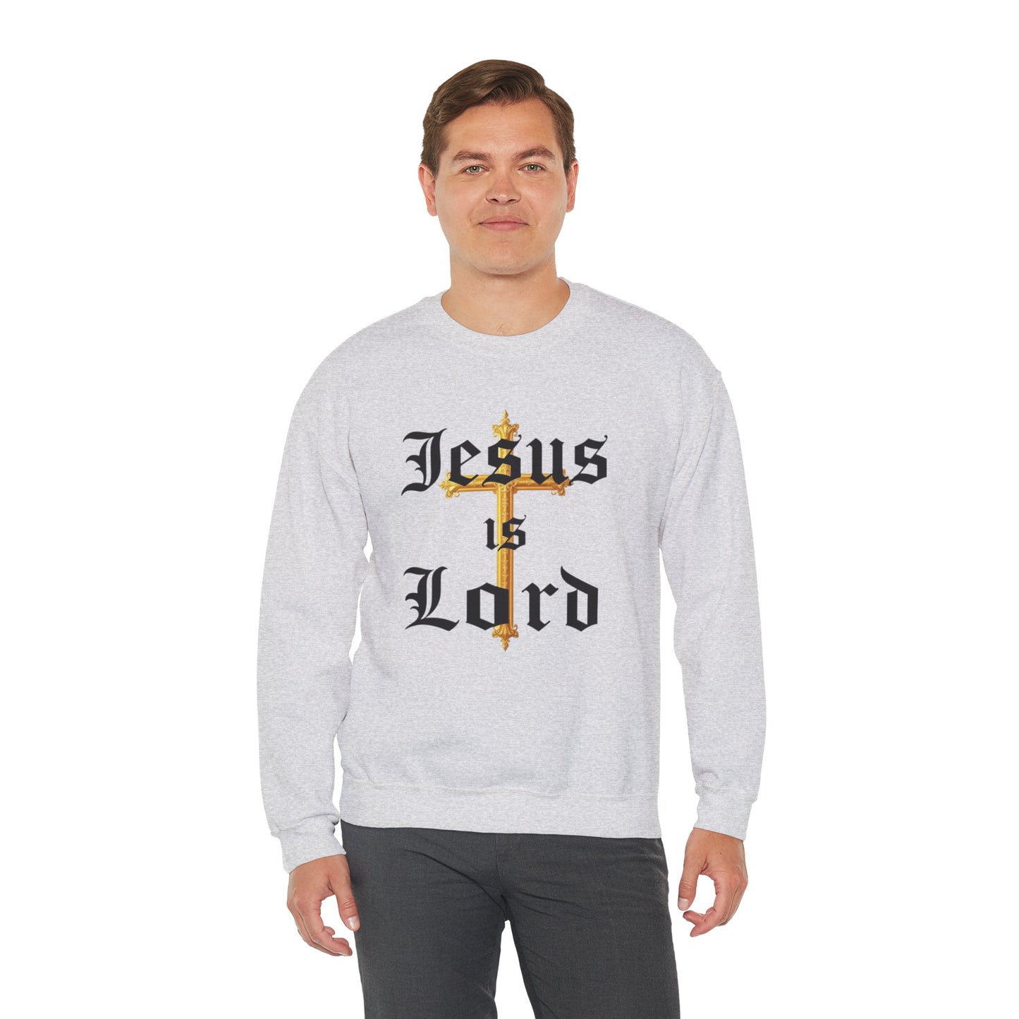 Men’s “Jesus is Lord” Christian Sweatshirt – Bold Faith Statement Pullover