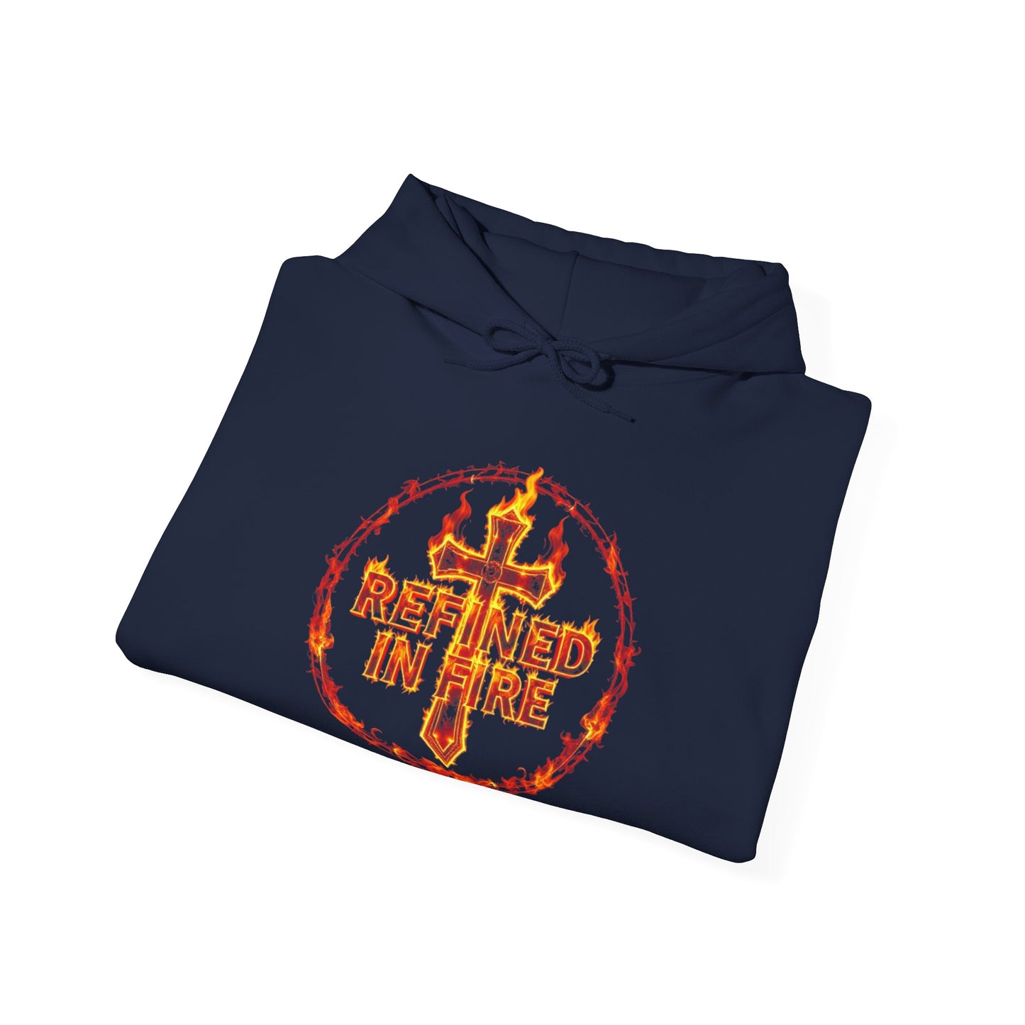 Women’s “Refined in Fire” Christian Hoodie – Flame Design Faith Pullover