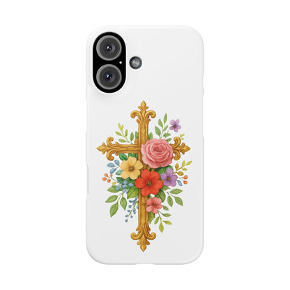 Floral Cross Snap Case for iPhone – Faith in Bloom