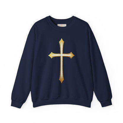 Women’s Gold Cross Sweatshirt – Christian Faith Apparel