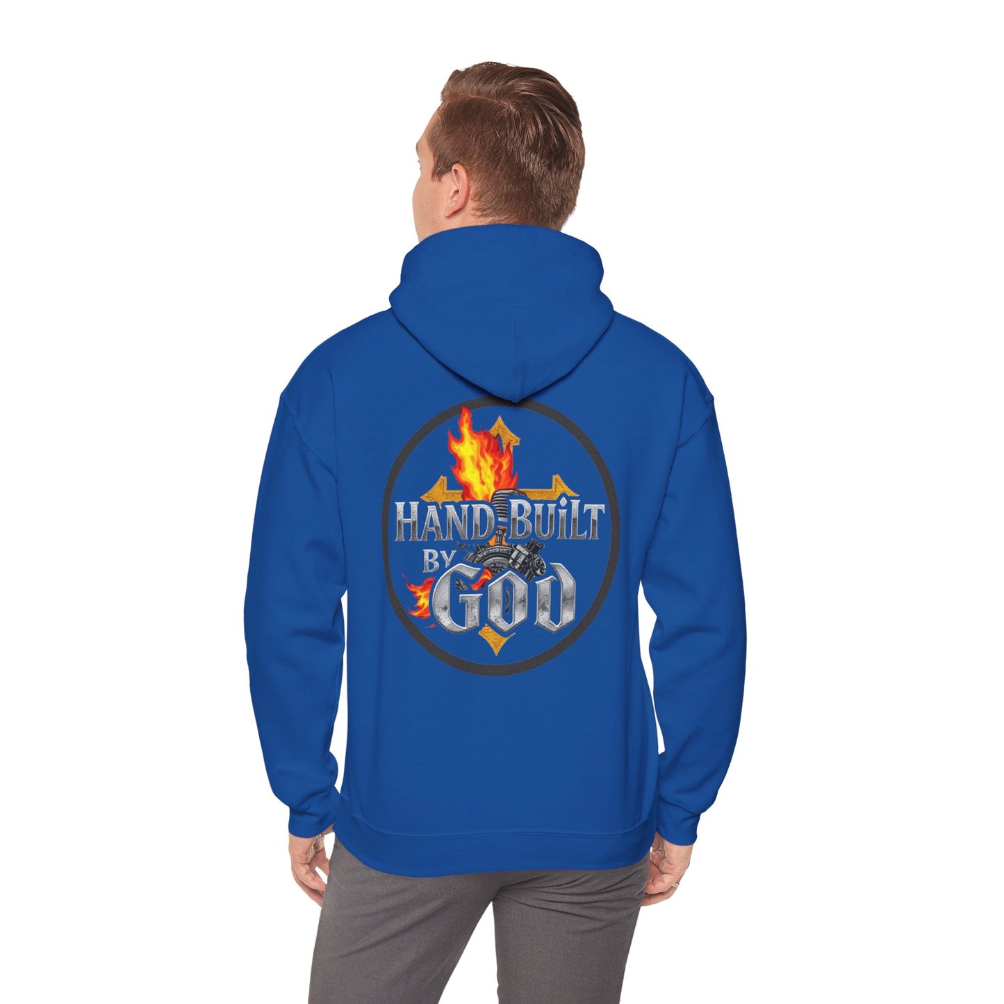 Men’s “Hand Built By God” Christian Hoodie – Bold Faith Identity Pullover