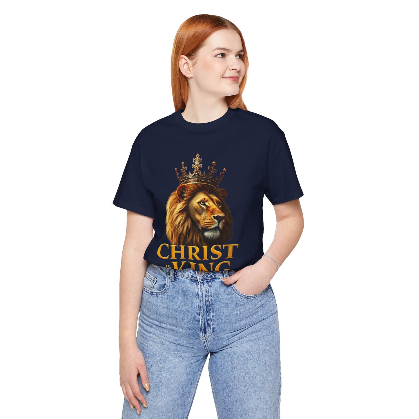 Christ is King Crowned Lion Tee – Inspirational Christian Shirt