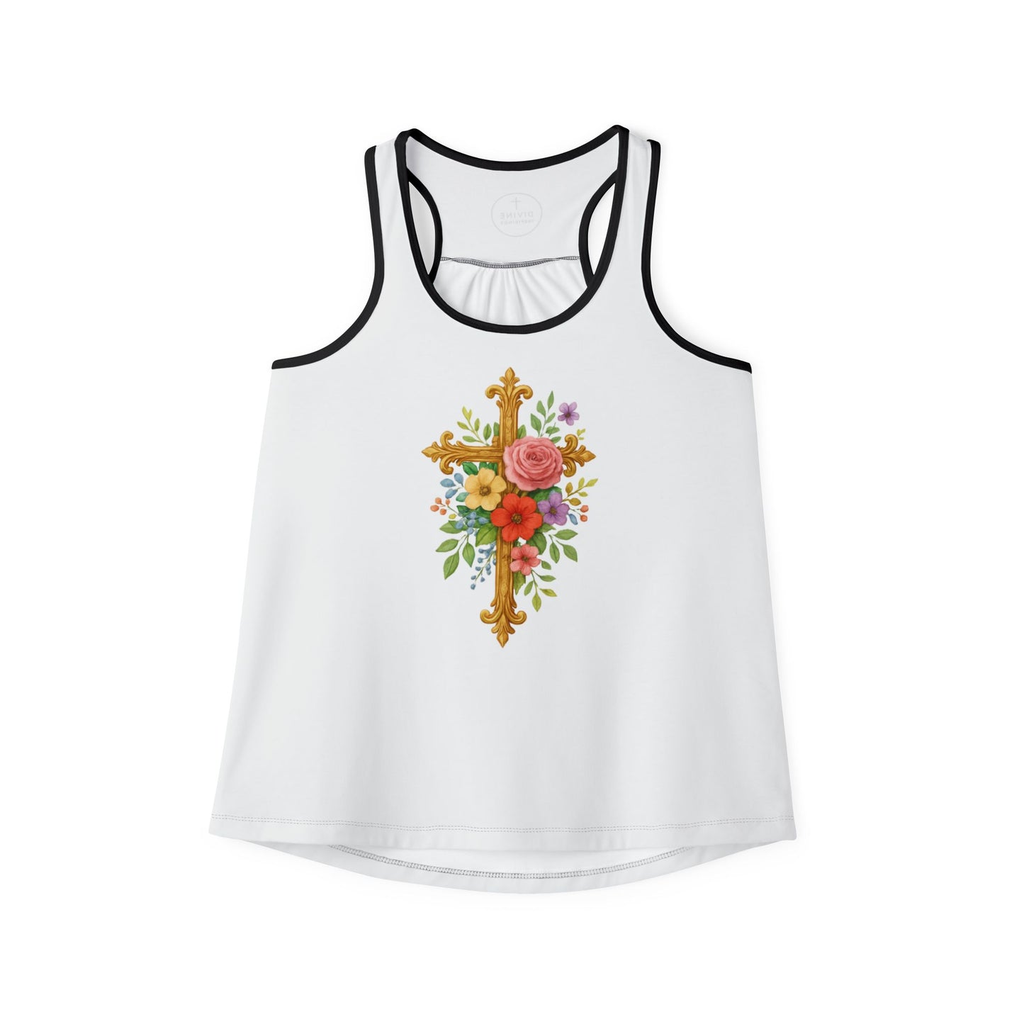Floral Cross Women’s Christian Tank Top – Beauty in the Power of the Cross