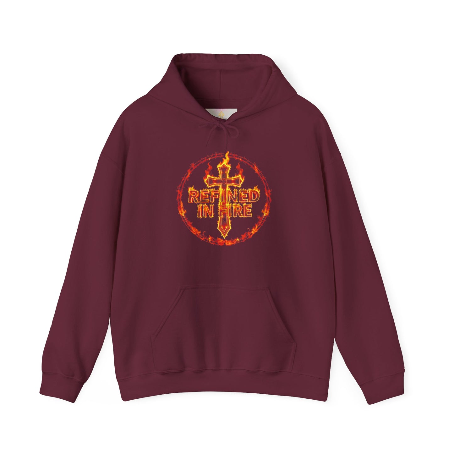 Women’s “Refined in Fire” Christian Hoodie – Flame Design Faith Pullover