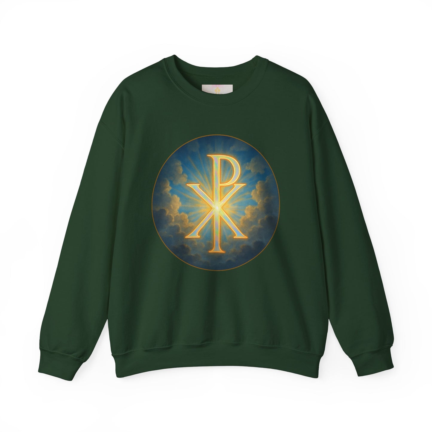 Men’s Christian Sweatshirt with Chi Rho – Classic Symbol of Faith Pullover