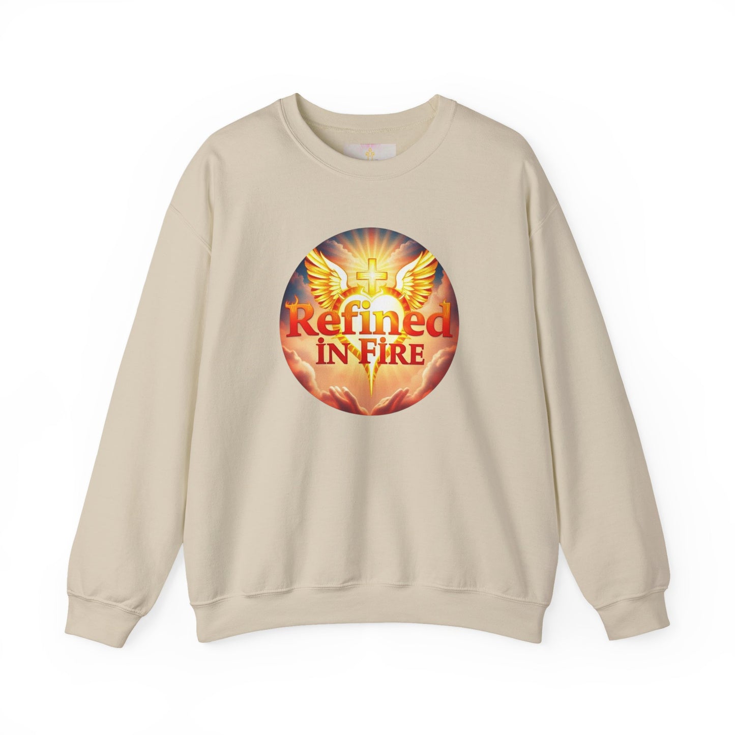 Men’s “Refined in Fire” Christian Sweatshirt – Bold Flame Design Pullover