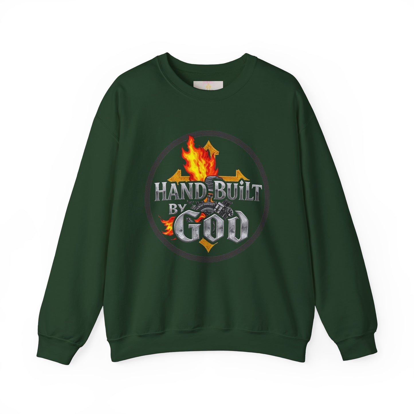 Men’s “Hand Built by God” Christian Sweatshirt – Bold Faith Identity Pullover