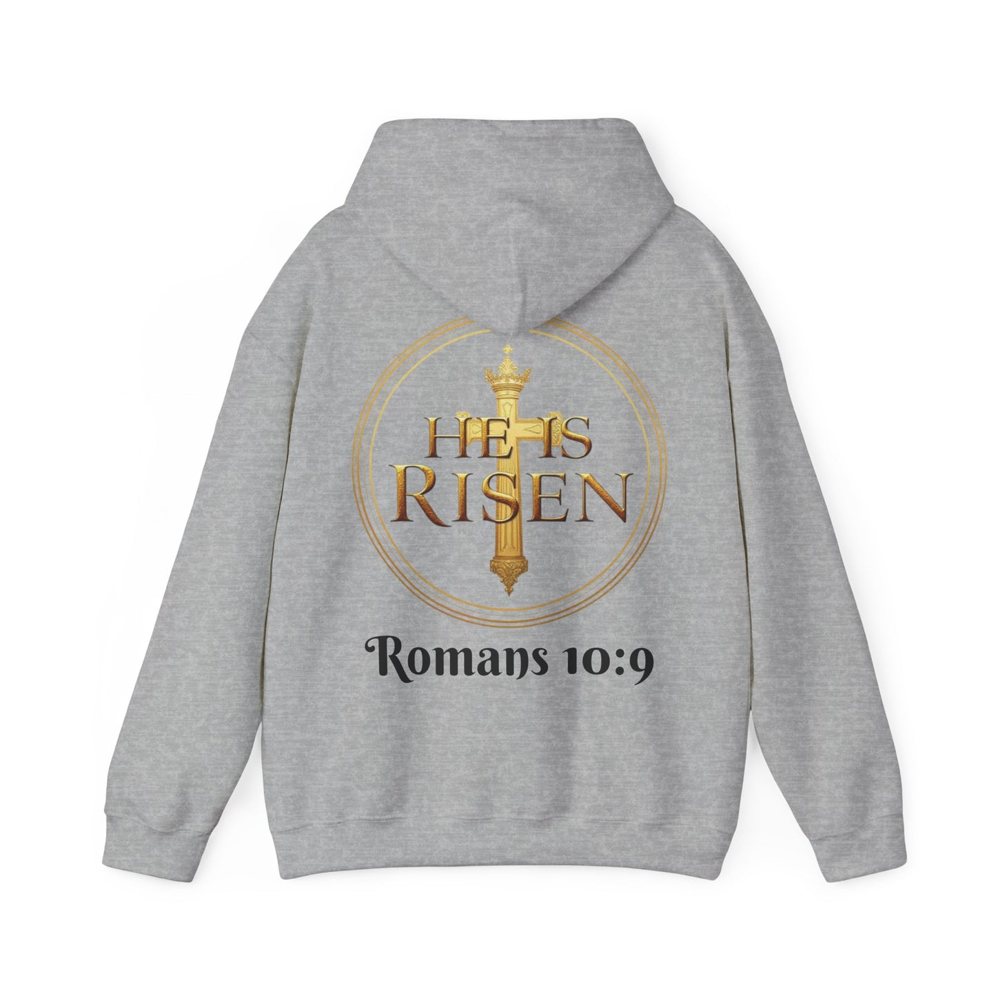 He Is Risen Christian Hoodie – Men’s Bold Faith Streetwear (Dark Lettering)