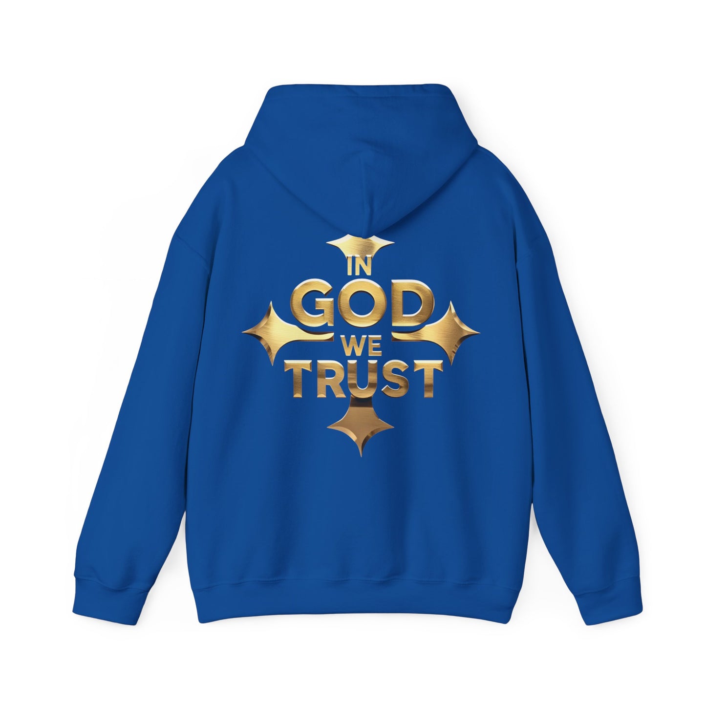 Bold Faith in Gold – “In God We Trust” Christian Men’s Hoodie