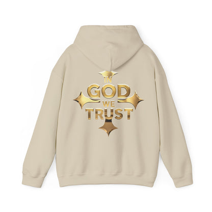 Bold Faith in Gold – “In God We Trust” Christian Women’s Hoodie